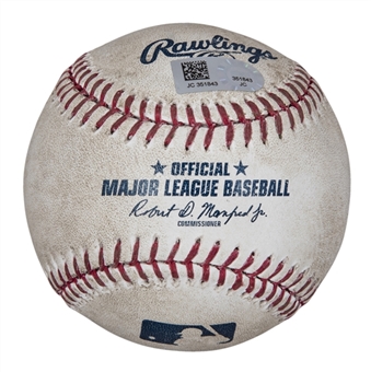 2017 Manny Machado Game Used OML Manfred Baseball Used on 9/9/17 For Infield Single (MLB Authenticated)